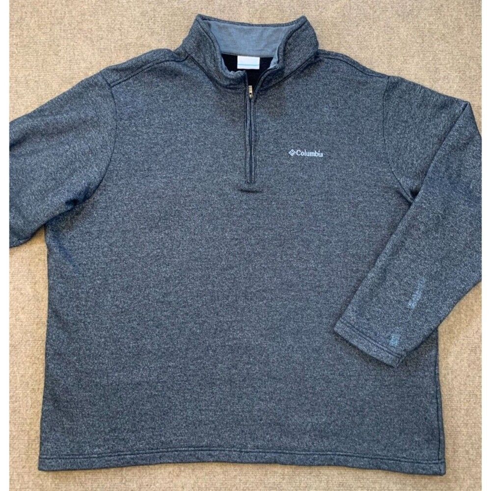 Columbia Sweater Mens 2XL Great Hart Mountain III 1/4-Zip Gray Fleece Pullover